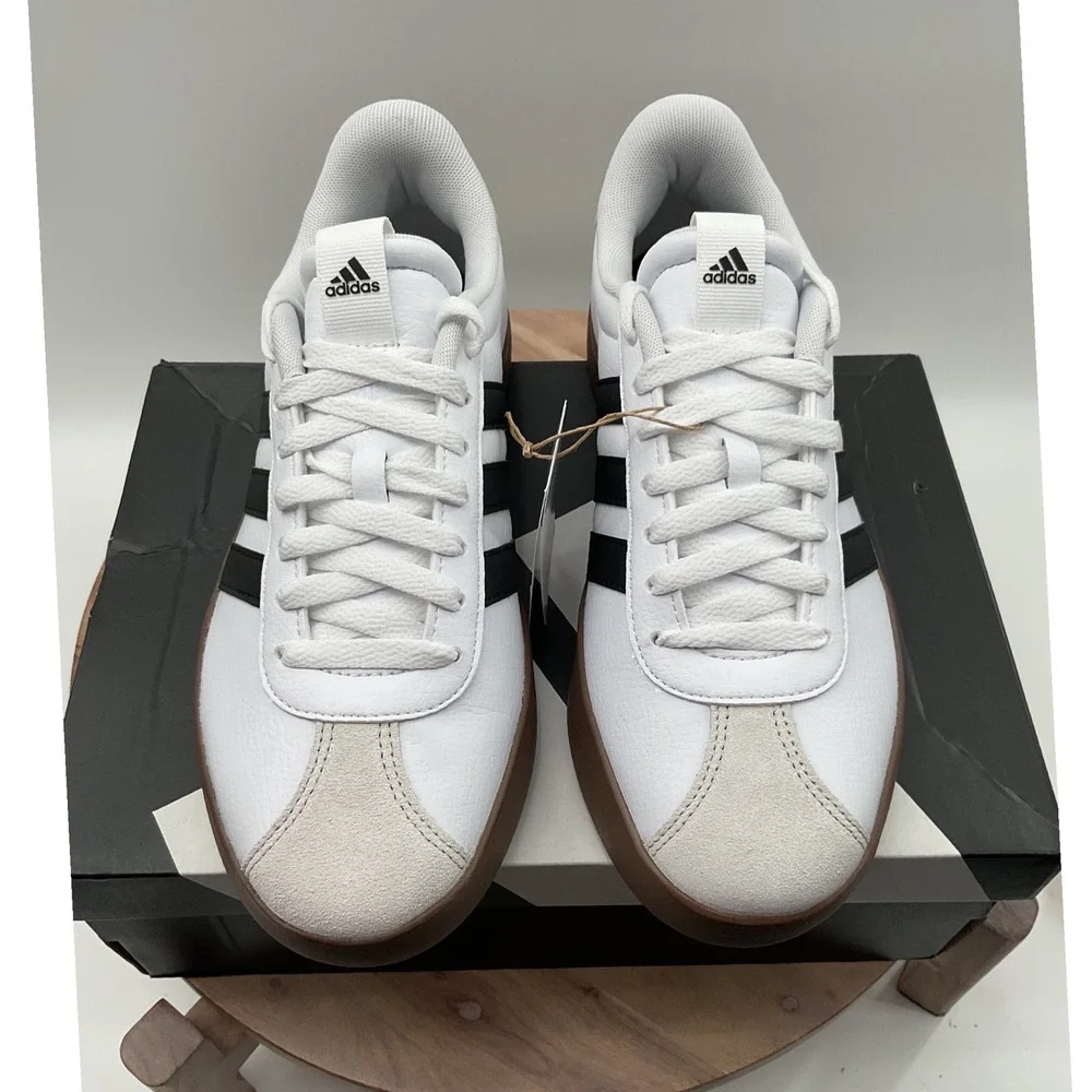 Adidas VL Court 3.0 Womens Sneakers White Black Gum ID8797 Size 9 NEW